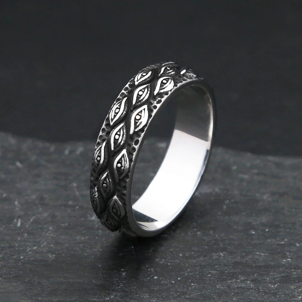PENDRA EvilEye 316L Stainless Steel Evil Eye Ring