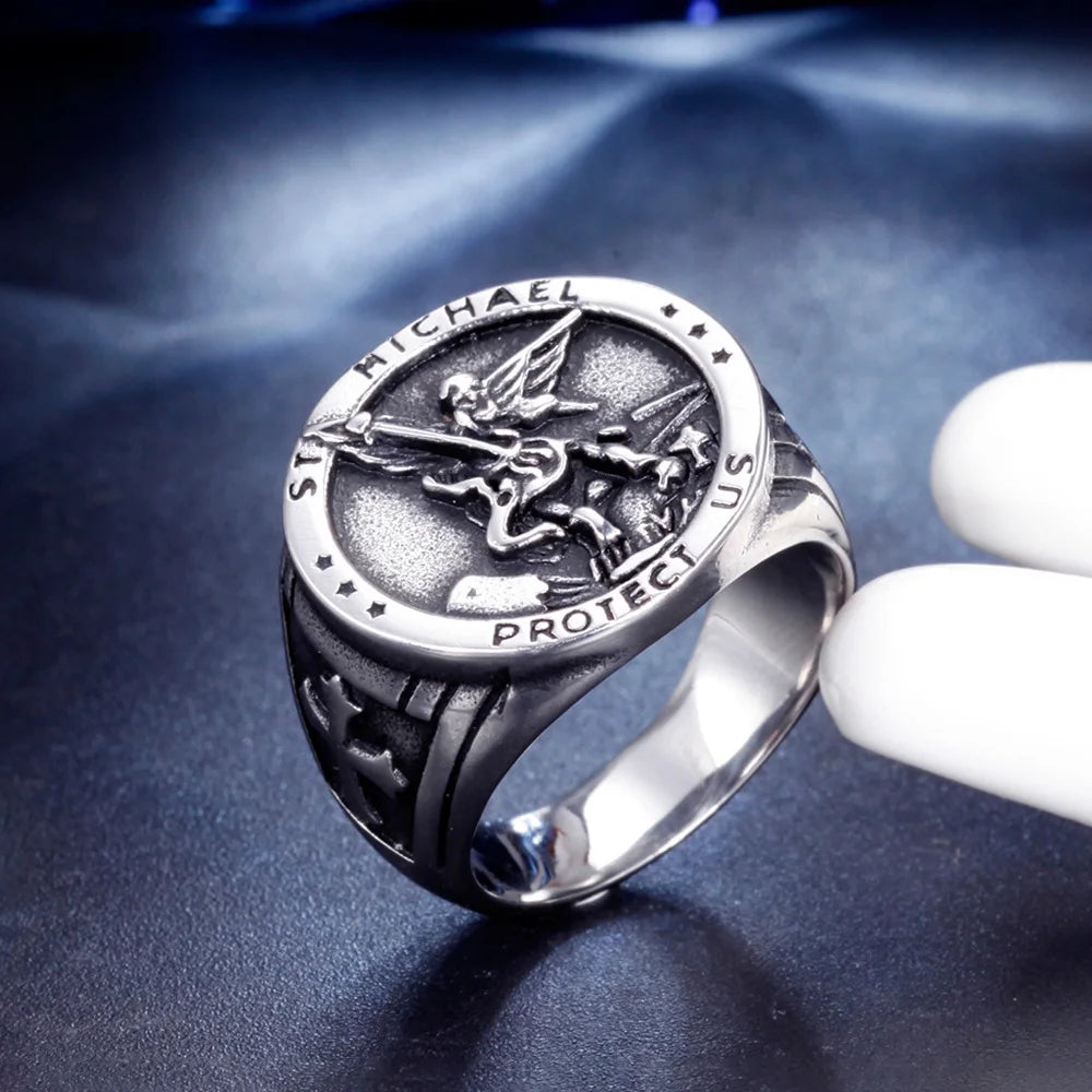 PENDRA Michaelangel Catholic Angel Michael Ring