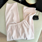 Thick and Gentle Pink Soft Sports Pants Women in Winter New High Waist Slim and Comfortable Versatile Casual Floor Pants