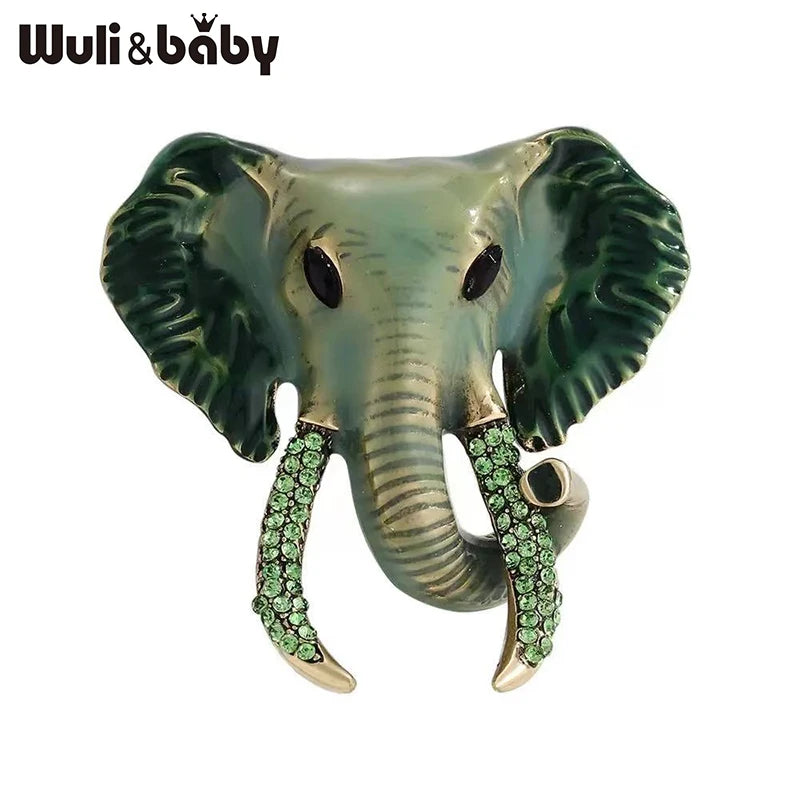 PENDRA Ivorycrest Enamel Elephant Brooch