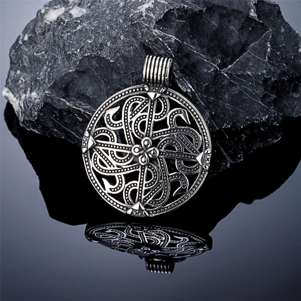 PENDRA Celtic Knot Rune Cross Necklace