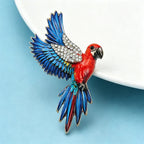 PENDRA Flying Parrot Rhinestone Brooch