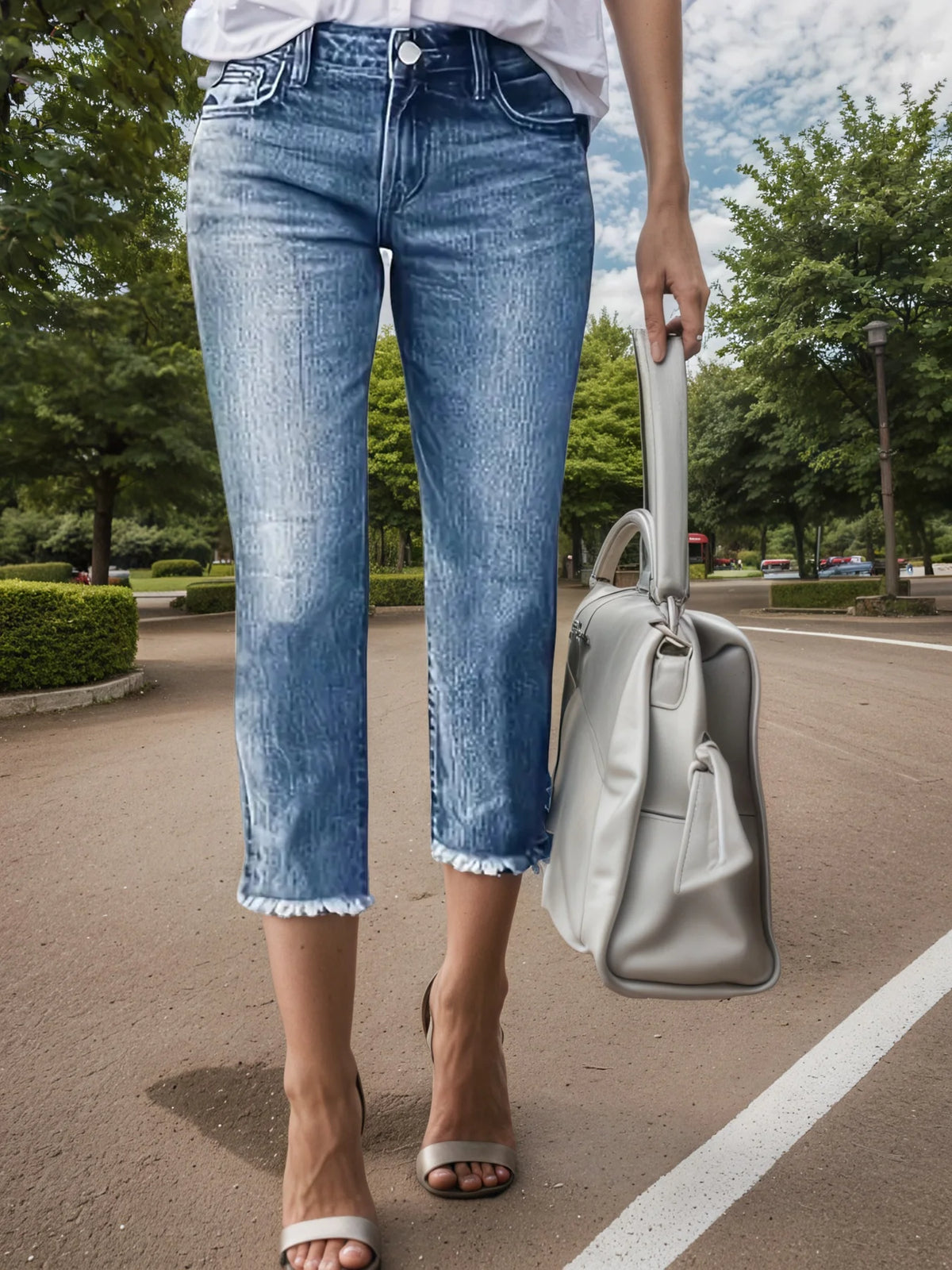PENDRA Stretch Seven Quarter Jeans