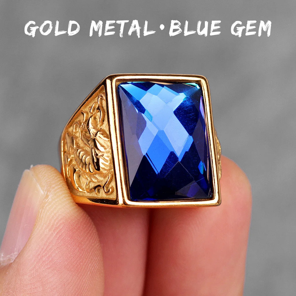 PENDRA Rhinestone Dragon Phoenix Steel Ring
