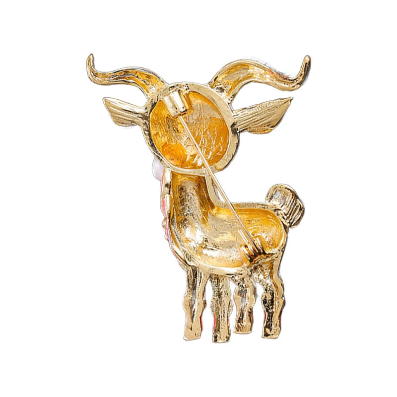 PENDRA Yearling Rhinestone Goat Brooch