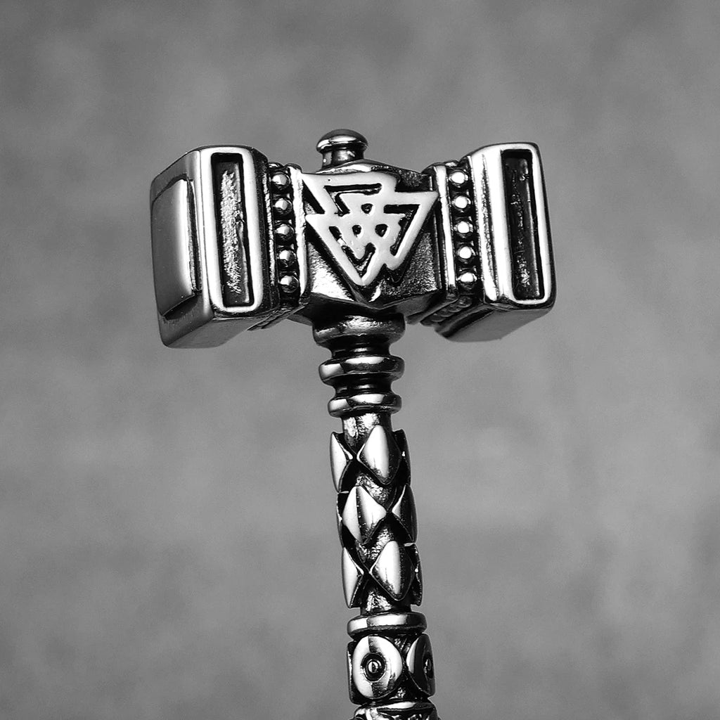 PENDRA Thor's Hammer Steel Necklace