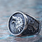 PENDRA Wolfrune Retro Viking Wolf Ring