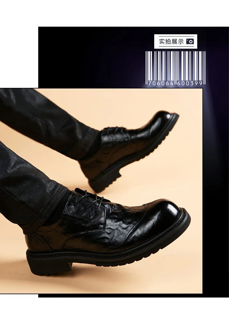 PENDRA Leather Lace Platform Shoes