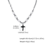 PENDRA Cross Pearl Beaded Necklace