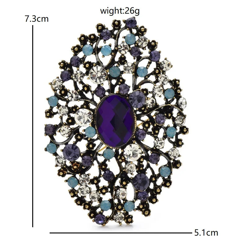 PENDRA Royale Round Flower Brooch