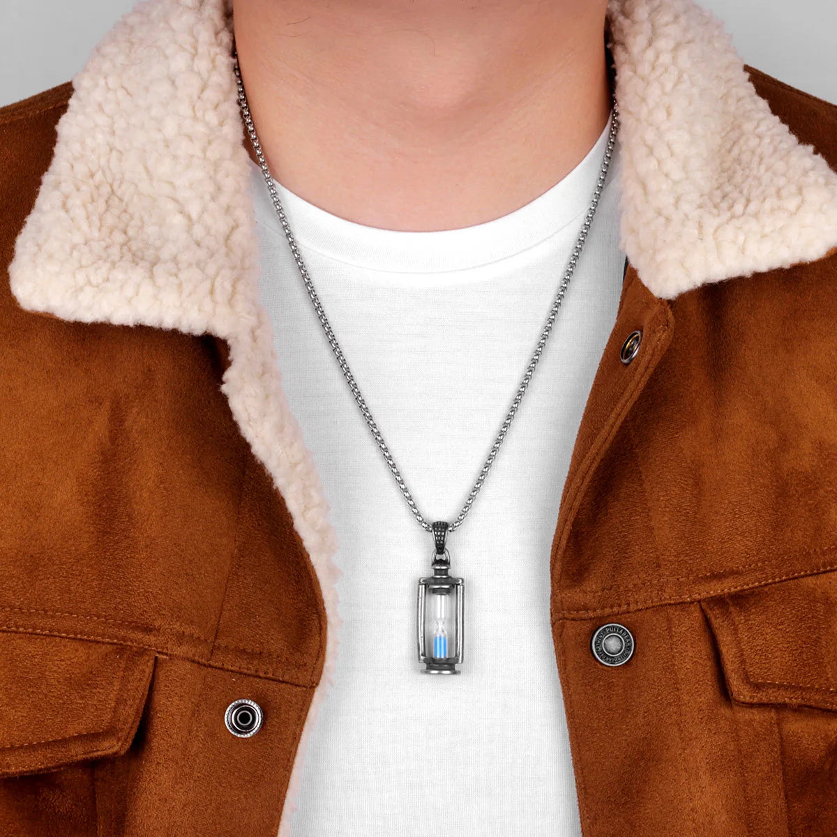 PENDRA Hourglass Steel Necklace