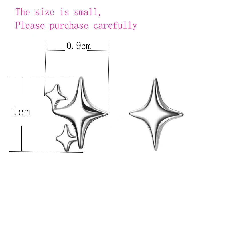 VENTFILLE 925 Stamp Silver Gold Color Star Stud Earrings Women Girl Gift Cute Banquet Asymmetry Jewelry Dropshipping Wholesale
