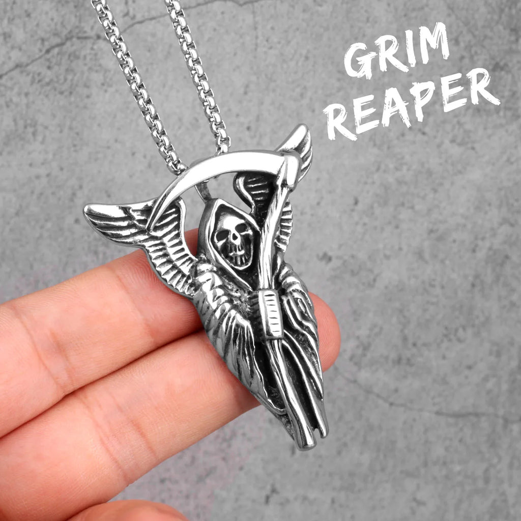 PENDRA Grim Reaper Death Steel Necklace