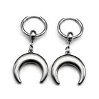 Hip Hop Moon Hoop Earrings Vintage Minimalist Metal C Shape Women Girls Stainless Steel Fashion Punk Rock Ear Rings Jewelry