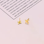 PENDRA Silver Gold Stamp Earrings