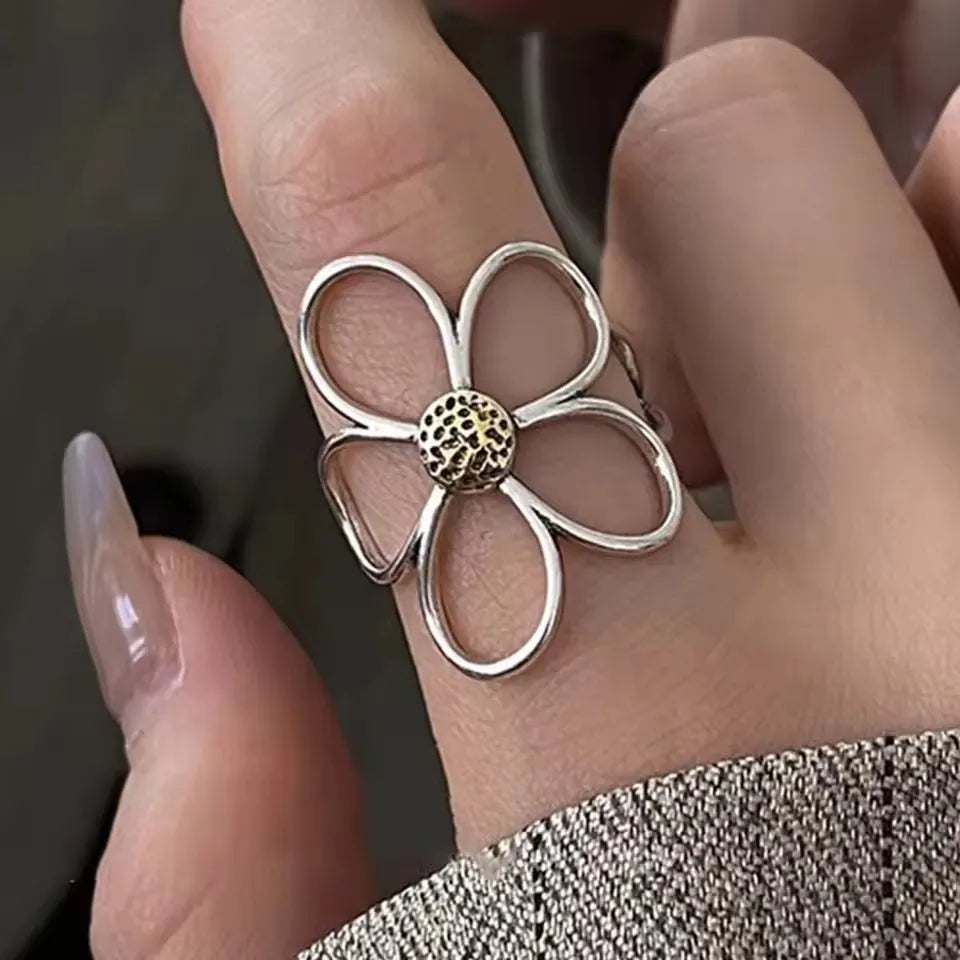 VENTFILLE 925 Sterling Silver Double Layer Vintage Twisted Ring For Female Gift Trend Open Adjustable Design Jewelry Wholesale