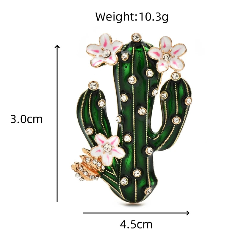 PENDRA Cactelle Flowering Cactus Brooch