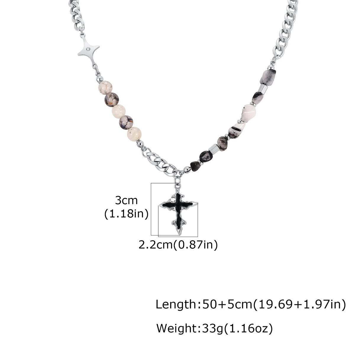 PENDRA Cross Pearl Beaded Necklace