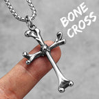 PENDRA Jesus Skull Cross Steel Necklace