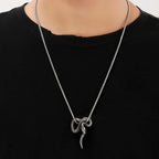 PENDRA Serpentsteel 316L Stainless Steel Snake Pendant