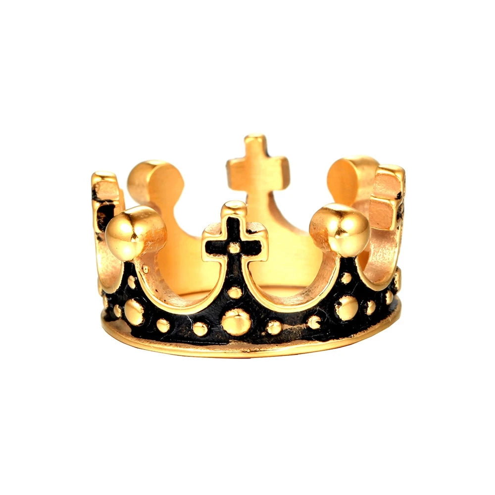 PENDRA Royal Crown Rock Steel Ring