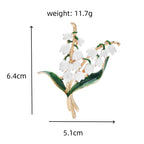 PENDRA Lilyvale Enamel Lily of the Valley Brooch