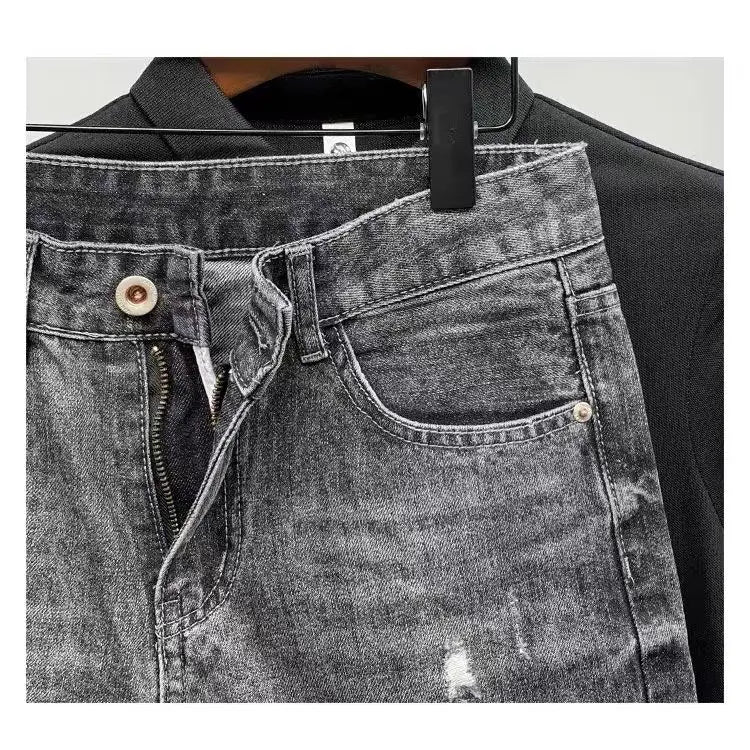 PENDRA Denim Washed Straight Jeans
