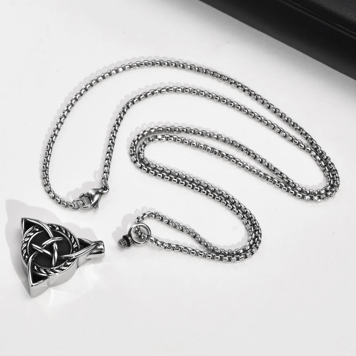 Mens Urn Necklaces for Ashes,Stainless Steel Tribal Celtic Knot Memorial Cremation Pendant,Bereavement Keepsakes Jewelry