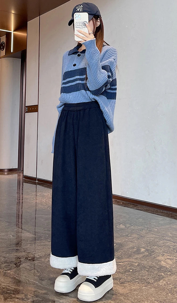 PENDRA Corduroy Splicing Lamb Pants