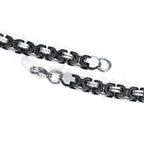 Flat Byzantine Bracelets for Men,Waterproof Stainless Steel Chain Link Wristband,Christmas Gifts to Dad Father Boyfriend BFF
