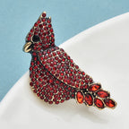 PENDRA Rubywing Rhinestone Red Bird Brooch