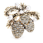 PENDRA Pine Vintage Pine-Nut Christmas Brooch