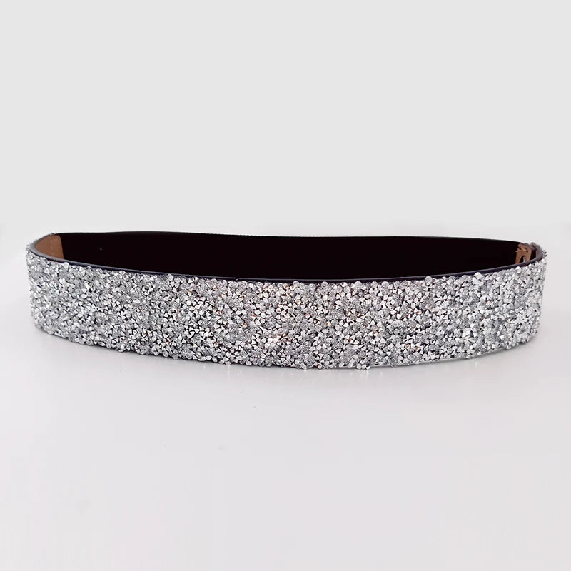 Rhinestone slim waist chain women's full diamond decorative dress accessories wedding dress Corset belt tassel belly dance skirt