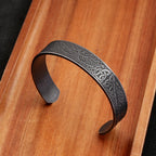 PENDRA Dragoncrest Stainless Steel Open Cuff Bracelet