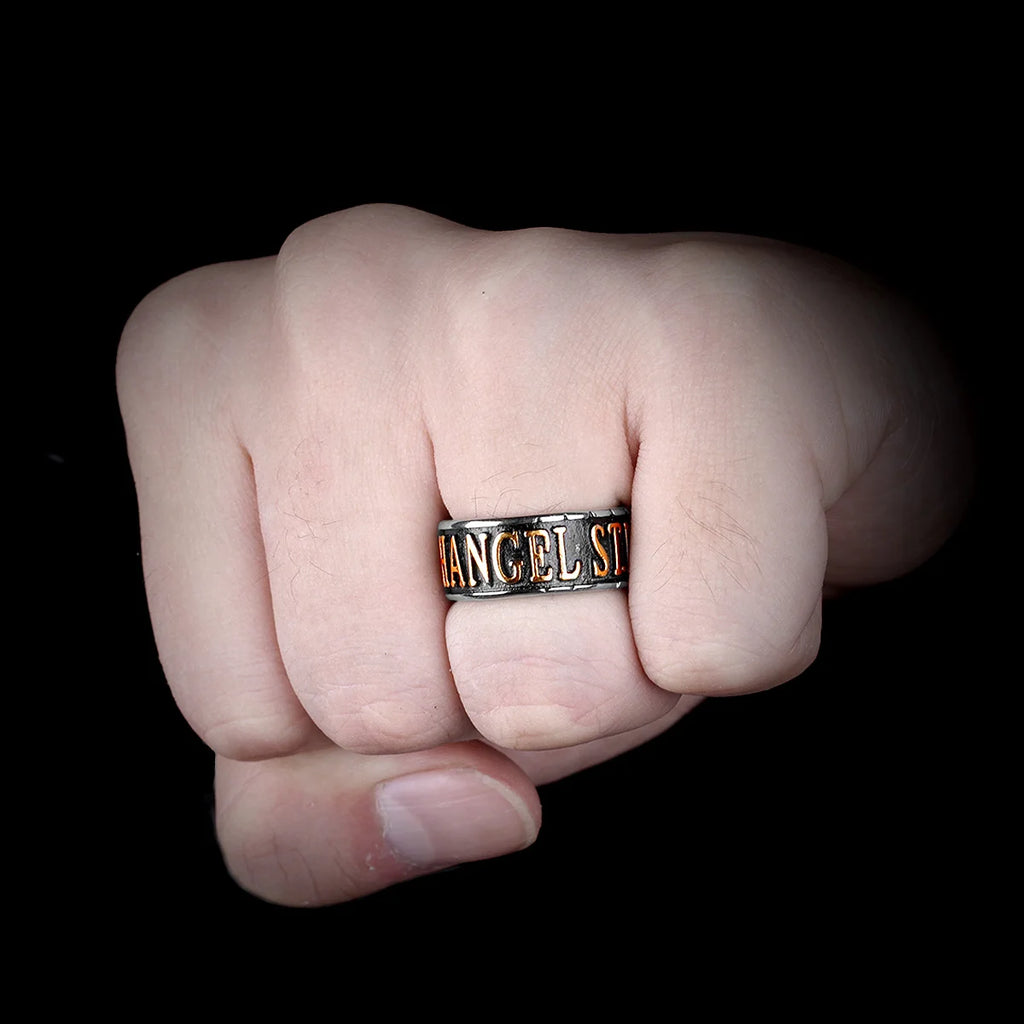 PENDRA St Michael Letter Steel Ring