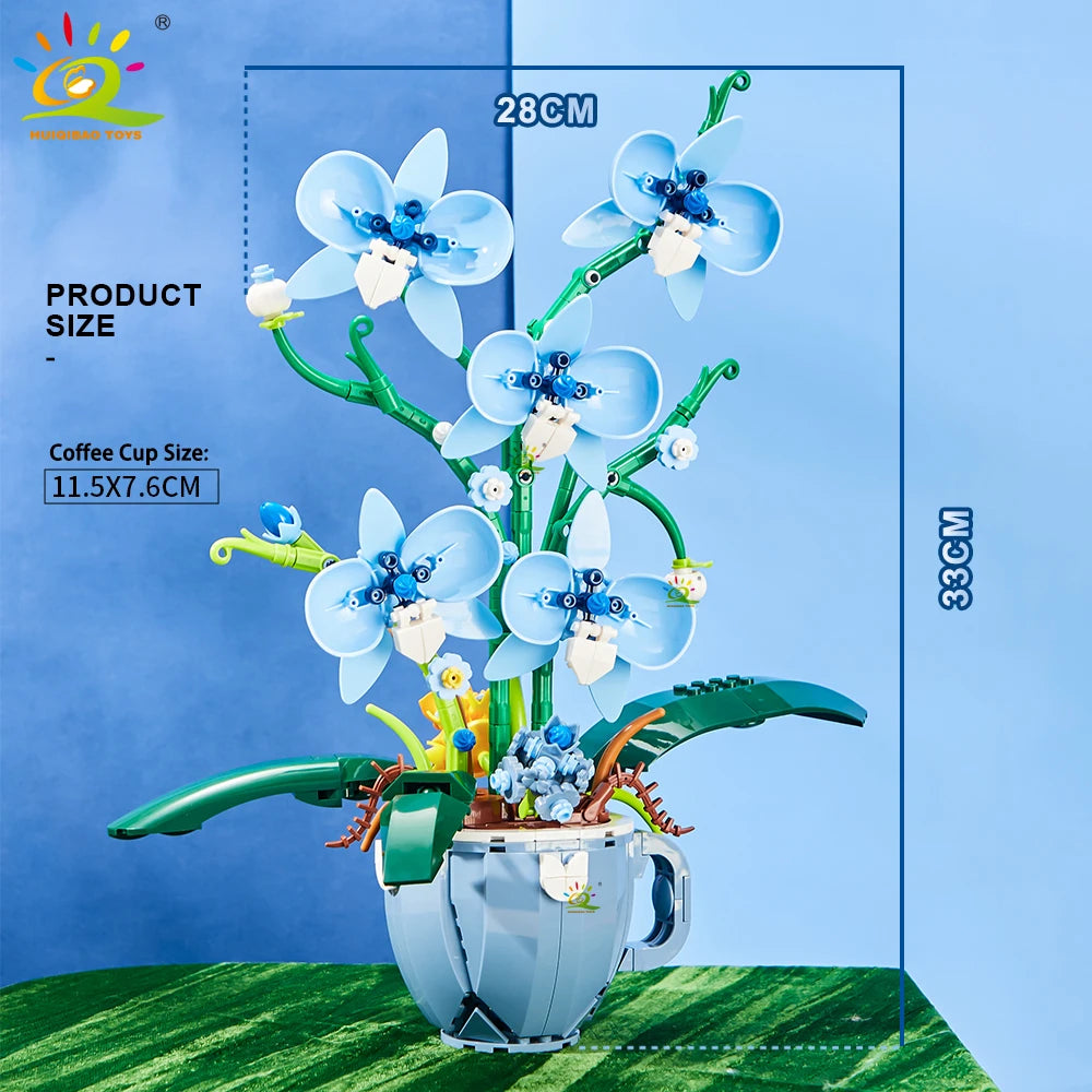 PENDRA Orchid Coffee Floral Building Set
