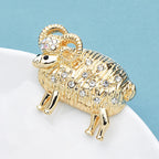 PENDRA Lovely Rhinestone Sheep Brooch