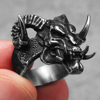 Retro Demon Satan Skull Men Rings Stainless Steel Punk Gothic Women Jewelry Fashion Accessories Halloween Gift Wholesale