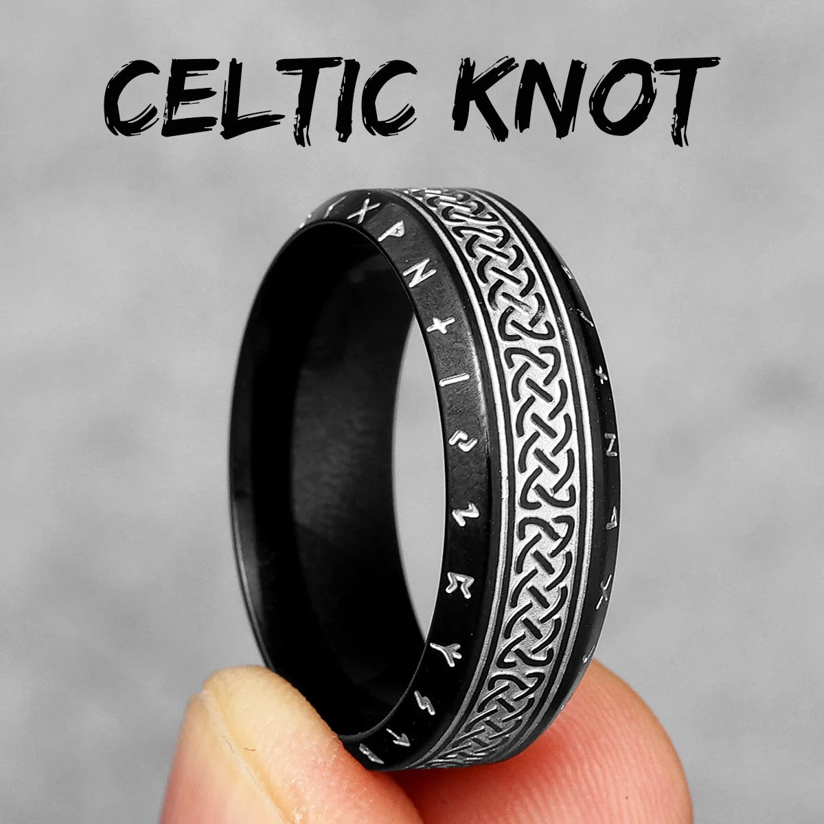 Vintage Nordic Viking Runes Celtic Knot Series Stainless Steel Womens Mens Rings Punk Biker Jewelry Creativity Gift Wholesale