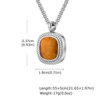 PENDRA Square Stone Black Pendant Necklace
