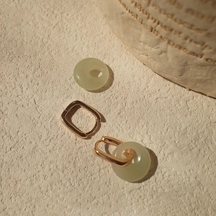 PENDRA Water Hotan Jade Silver Earrings