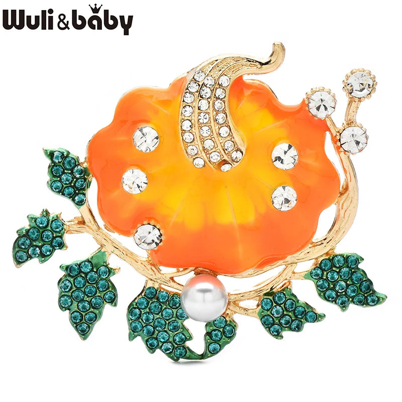 PENDRA Pumpkelle Lovely Enamel Pumpkin Brooch