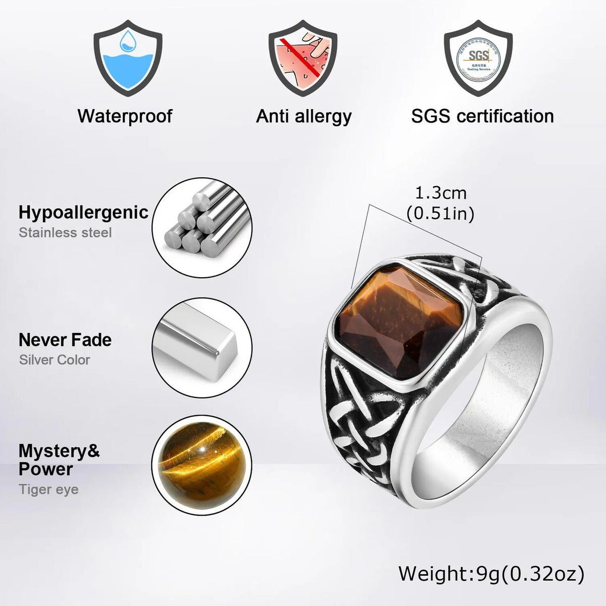 PENDRA Knot Ethnic Rock Stone Ring