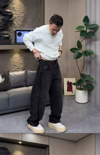 PENDRA Wide Leg Zipper Straight Pants