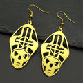 Metal Band Papa Emeritus Ghost Bc Nameless Ghoul Drop Earrings For Women Silver Color Long Hollow Earring Party Jewelry Gift