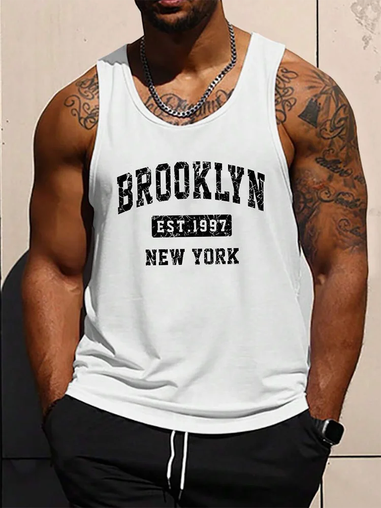 Summer Exercise Fitness Men's Tank Top Outdoor Sports Loose Comfortable Men's Sleeveless Tee Daily Street Men's Fashion Tank Top