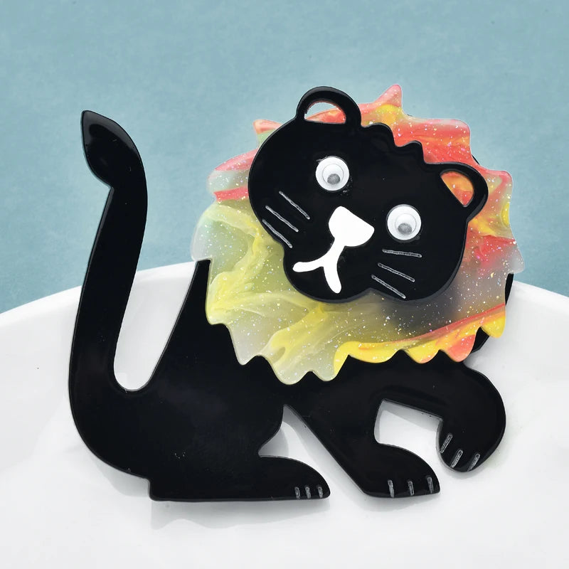Wuli&baby New Movable Acrylic Animal Brooches For Women Lovely Beautiful Designs Casual Party Brooch Pins Gifts