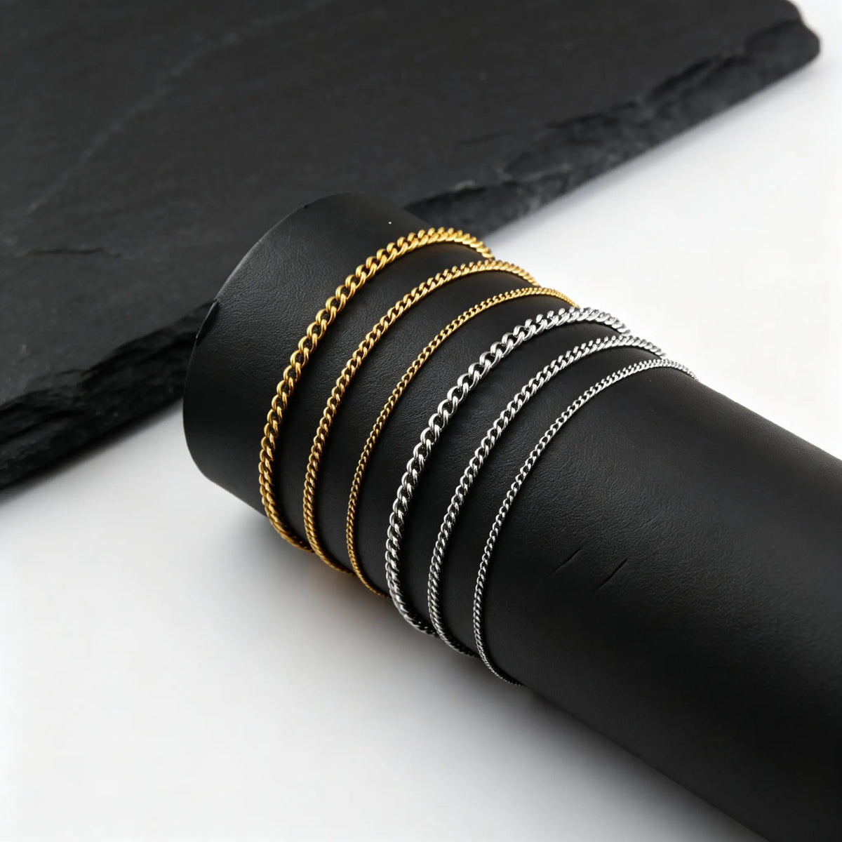 1.5/2/3mm Simple Cuban Chain Bracelets for Men Women,Adjustable Stainless Steel Curb Chain Wristband,Casual Jewelry Gift