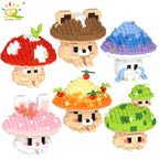 PENDRA Cartoon Mushroom Micro Building Set