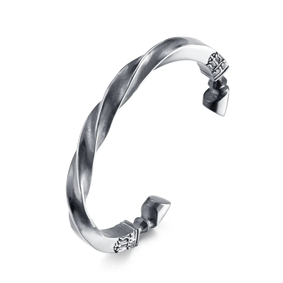 PENDRA Dragon Totem Stainless Steel Open Cuff Bracelet